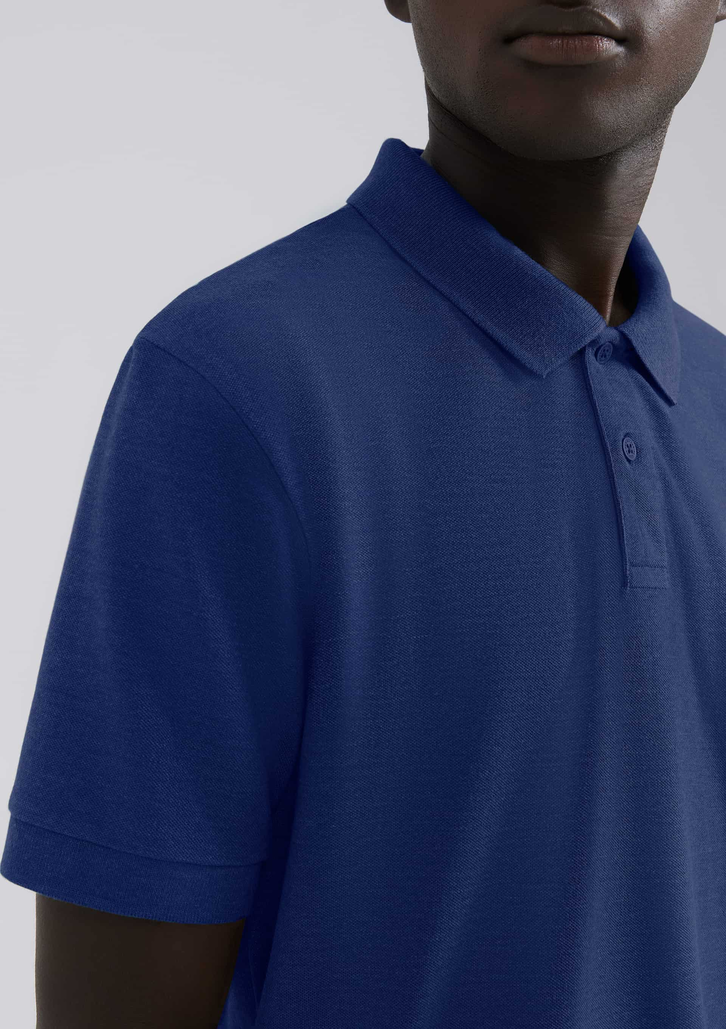 Camisa Polo Básica Azul Escuro Hering Manga Curta Em Piquet
