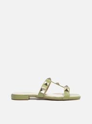 Sandália Rasteira Verde Arezzo Studs