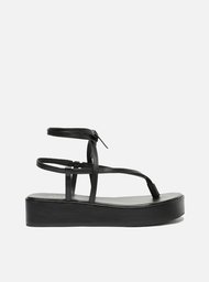 Sandália Flatform Preta Arezzo Amarração