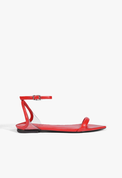 Sandália Vermelha Schutz Skye Flat Couro
