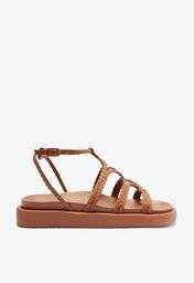 Sandália Papete Marrom Anacapri Tiras Boho