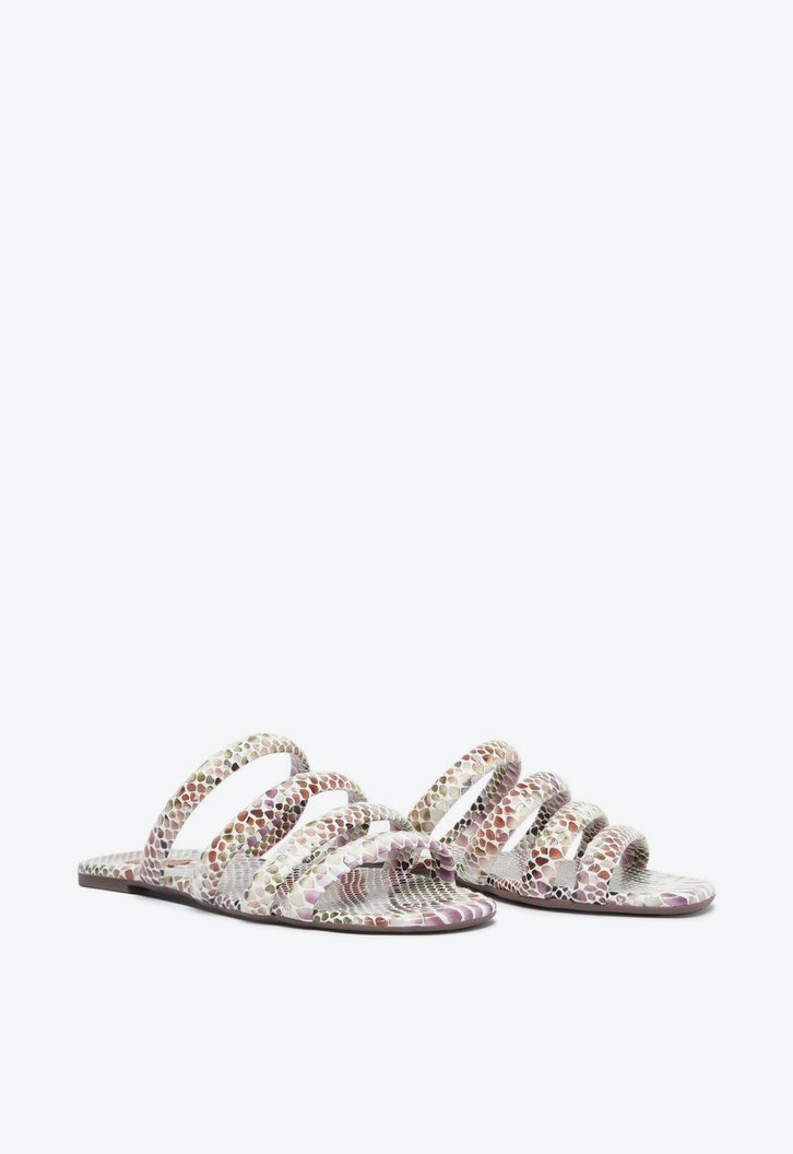 Rasteira Multicolorida Anacapri Snake Tiras Arredondadas