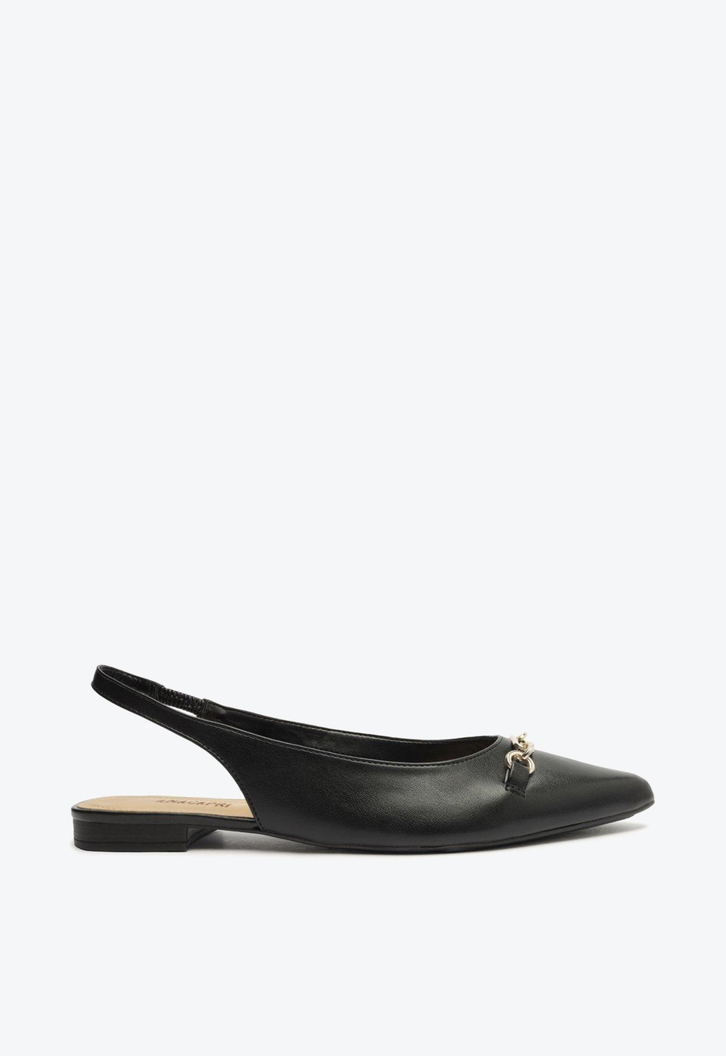 Sapatilha Preta Anacapri Slingback Bico Fino Classy