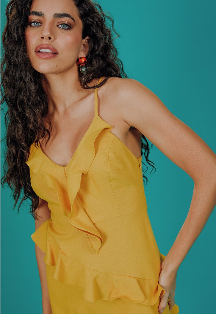 Vestido Amarelo Laguna Jessica Flores