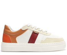 Tênis Robusto Recortes Branco e Marrom