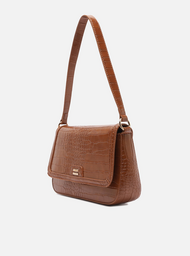 Bolsa Tiracolo Marrom Média Croco | ZZ MALL