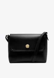 Bolsa Tiracolo Preta Anacapri Pequena Com Aba Work