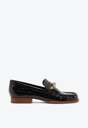 Mocassim Preto Schutz Chain Ornamental Couro Verniz