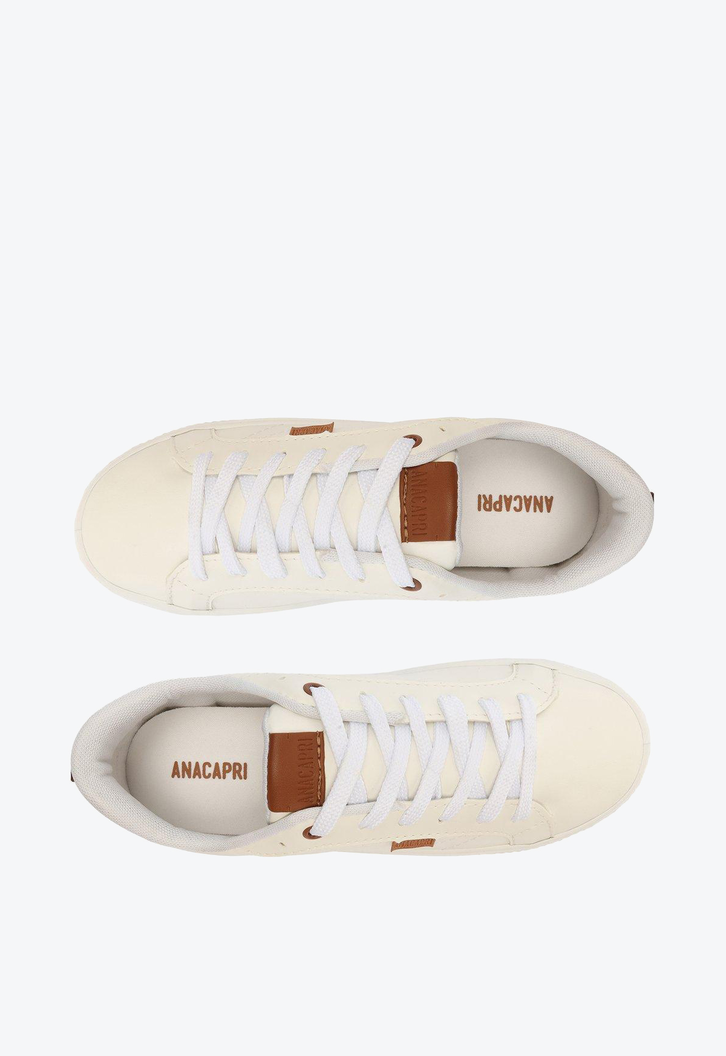 Tênis Branco E Marrom Anacapri Lili Flatform