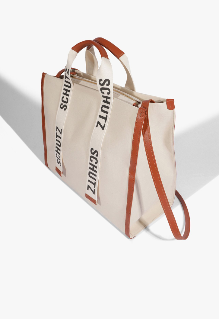 Bolsa Shopping Branca Schutz Livia Lona | ZZ MALL