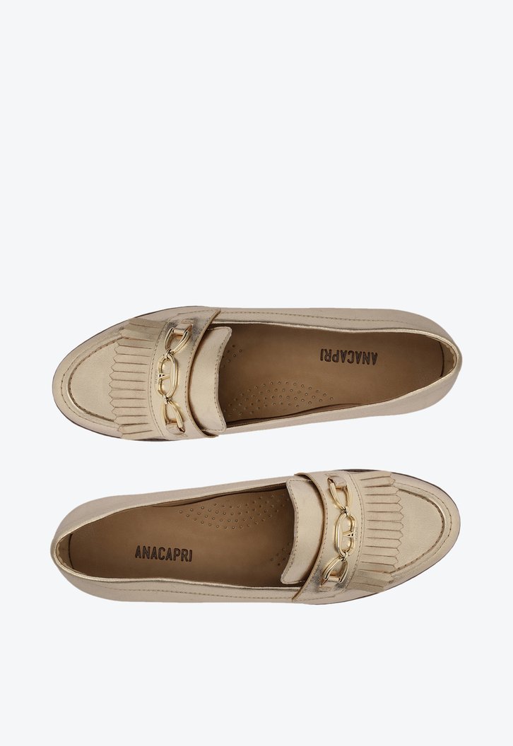 Mocassim Dourado Franjas