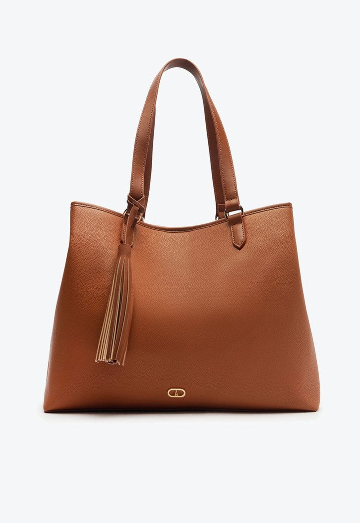 Bolsa Shopping Grande Tassel Marrom