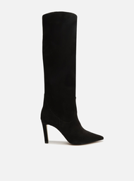 Bota Preta Arezzo Nobuck Cano Longo Hailey