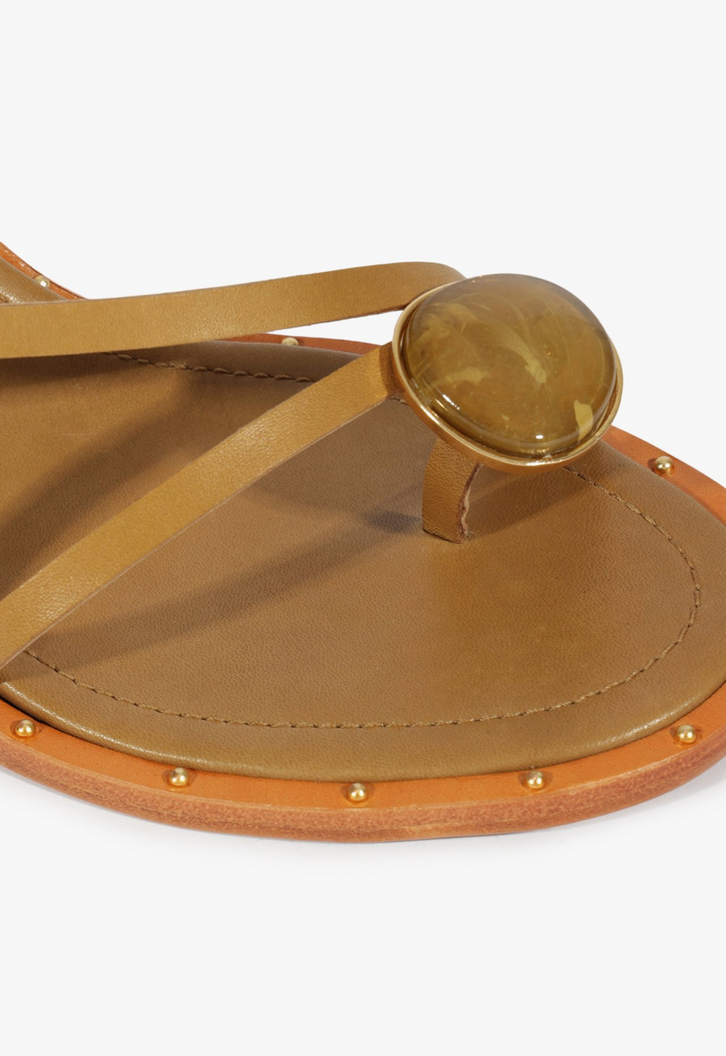 Sandália Azure Mid Block Couro Verde | ZZ MALL