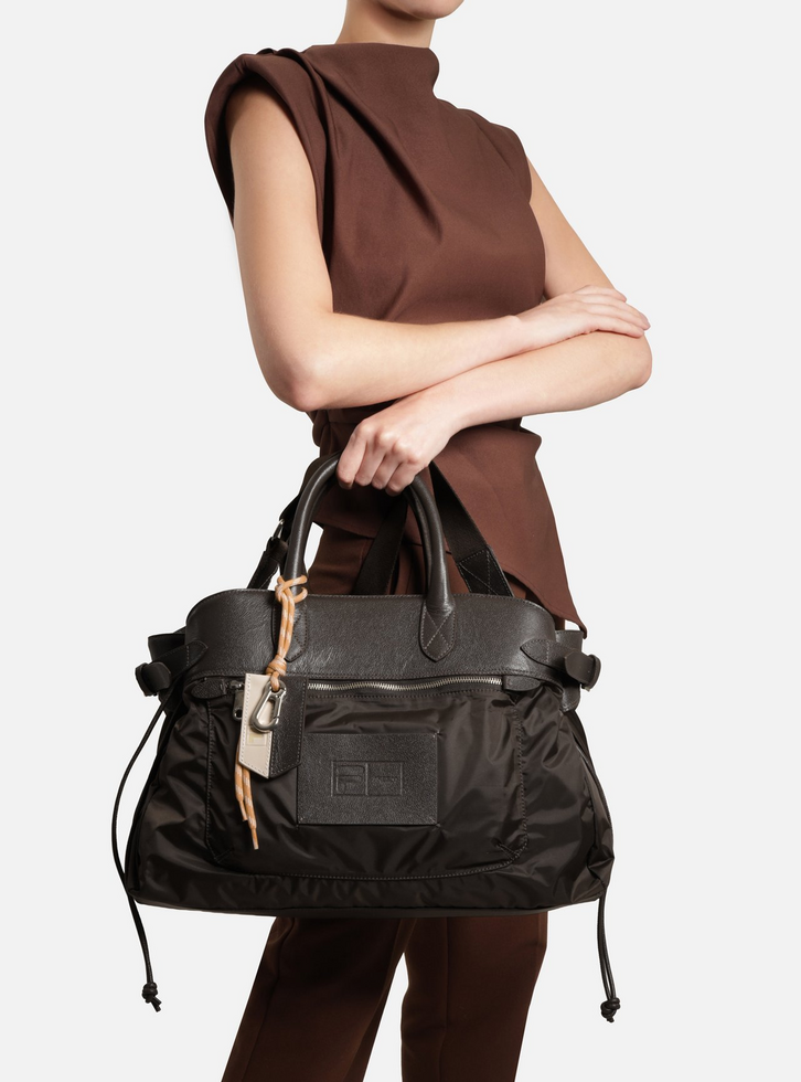 Bolsa Shopping Marrom Couro Grande Fila
