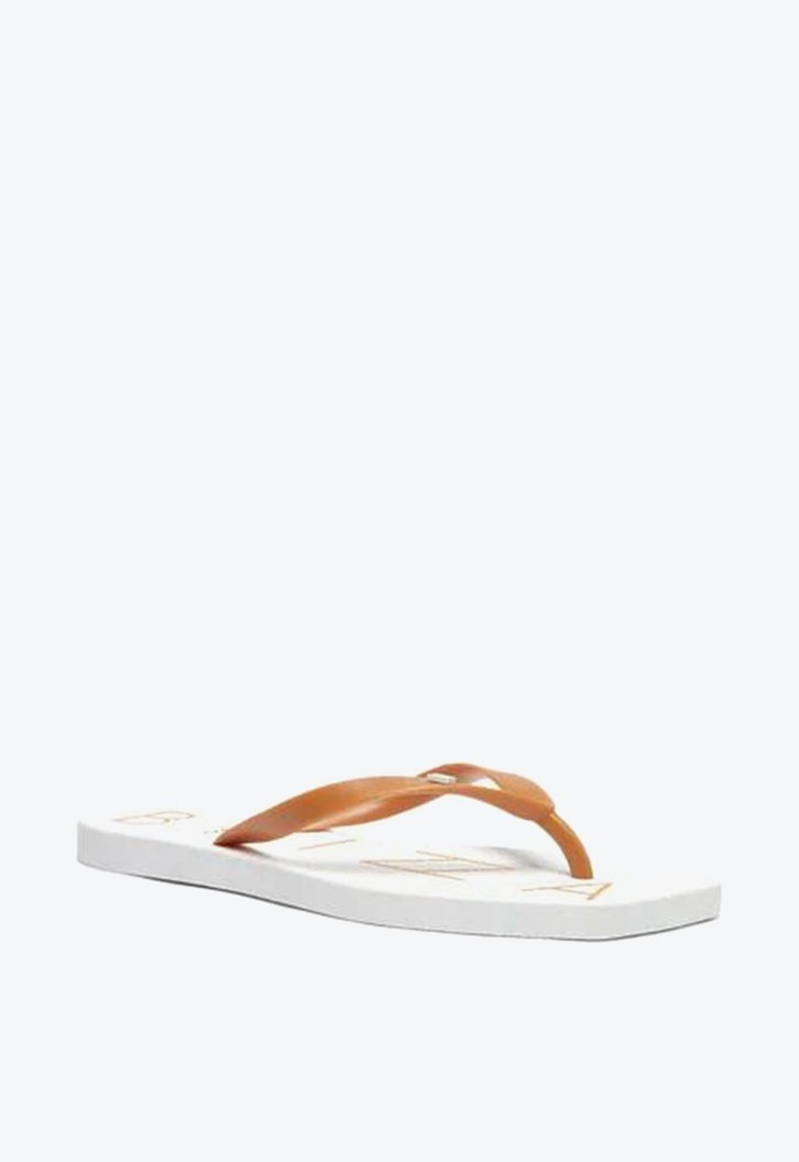 Chinelo De Dedo Branco Brizza Tira Vermelha