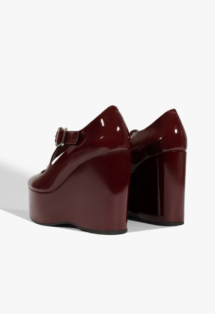 Scarpin Plataforma Myriam Couro Vinho