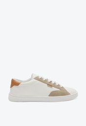 Tênis Branco E Cinza Anacapri Taupe Camurça Flat