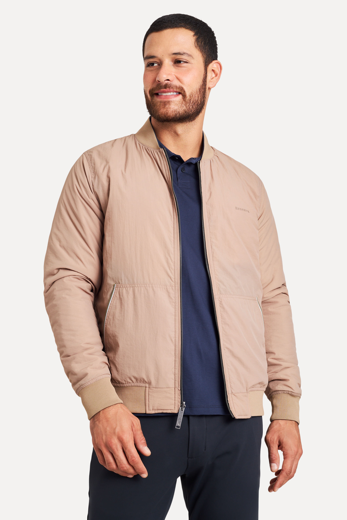 JAQUETA AZUL E BEGE RESERVA BOMBER DUPLA FACE