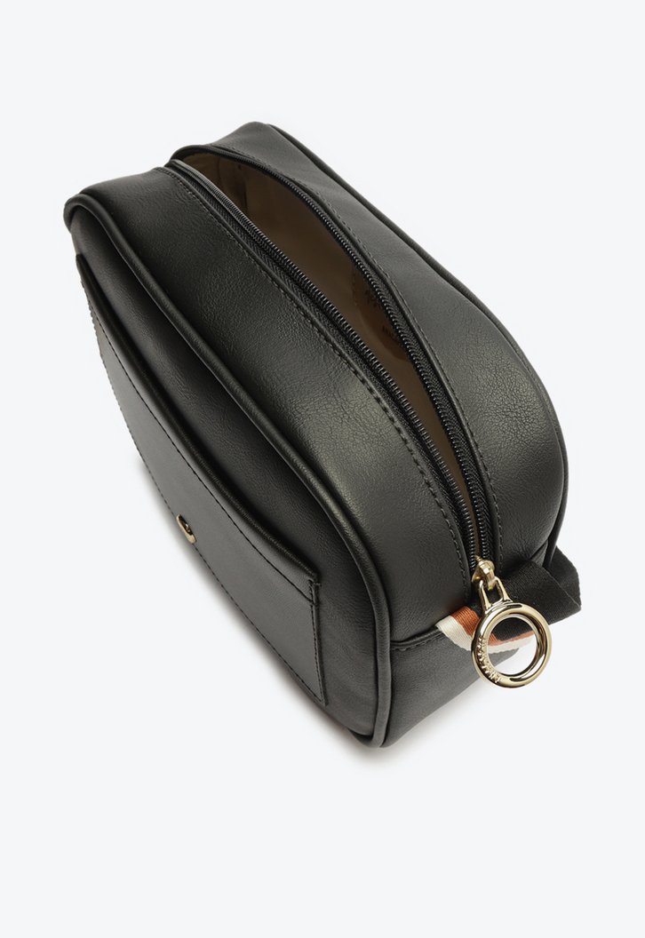 Bolsa Tiracolo Preta Alça Gorgurão Média