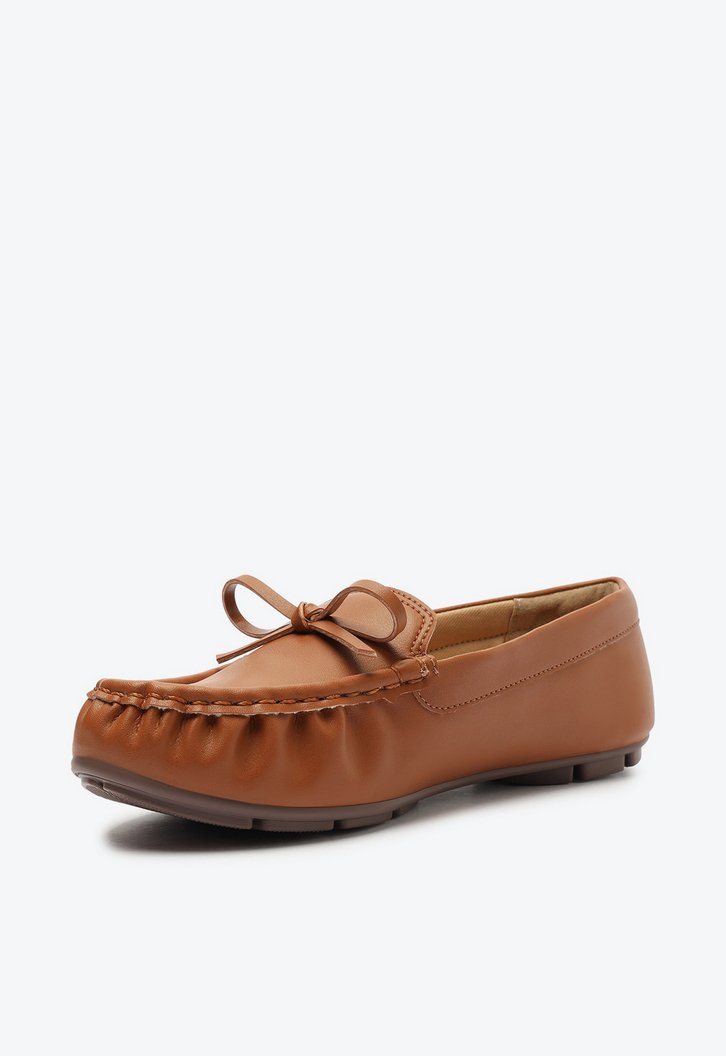Mocassim Marrom Franzido Laço
