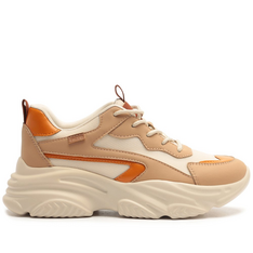 Tênis Branco Chunky Monocromático Marrom