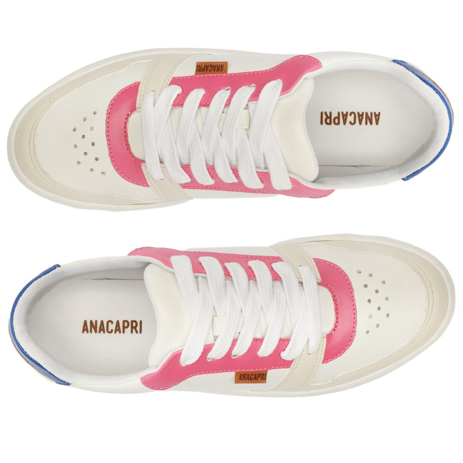 Tênis Branco e Rosa Ayla Detalhe Multicolorido