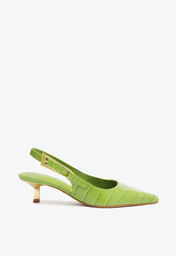 Sapato Verde Schutz Slingback Couro