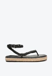 Sandália Papete Flatform Preta Schutz Tressê Corda