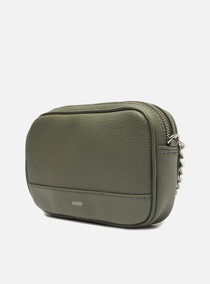 Bolsa Tiracolo Verde Militar Arezzo Pequena Corrente Basic