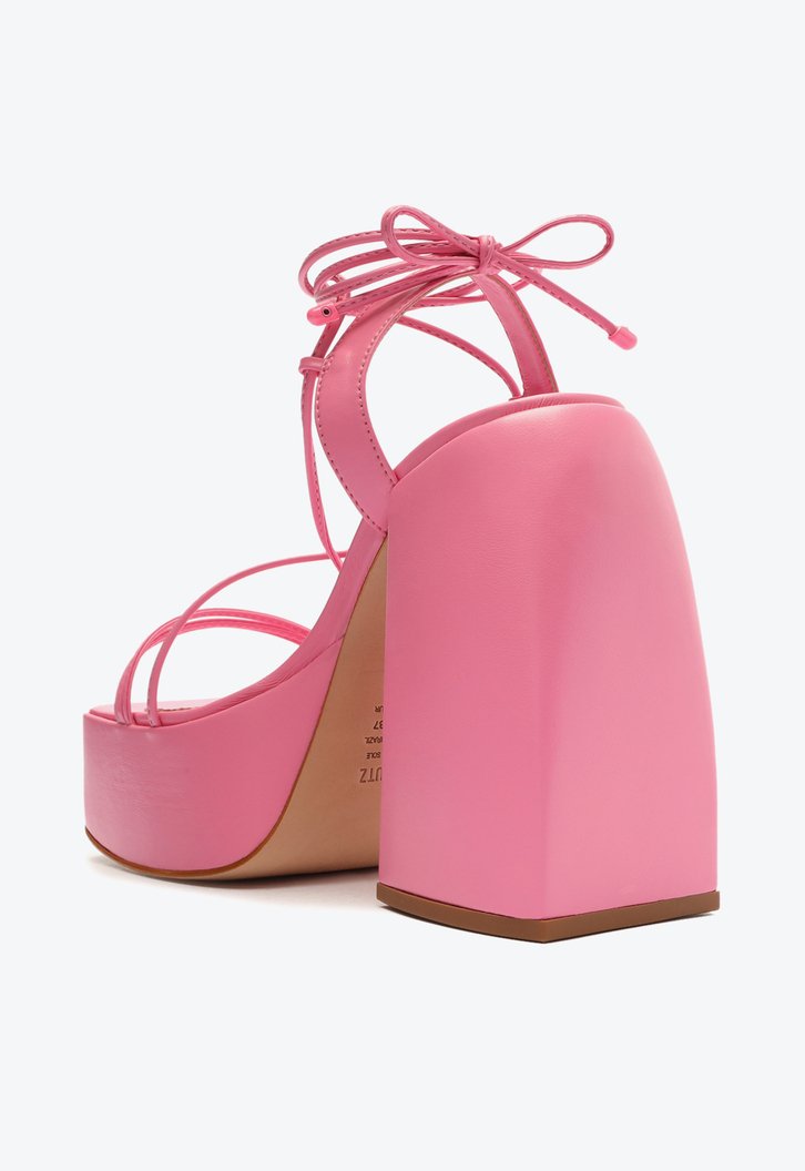 SANDÁLIA PLATAFORMA ROSA SCHUTZ ARETHA LACE UP