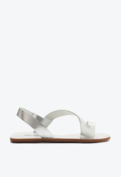 Sandália Anacapri Monocolor Tira Curva Prata