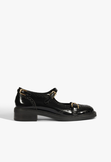 Oxford Dafne Couro Preto | ZZ MALL