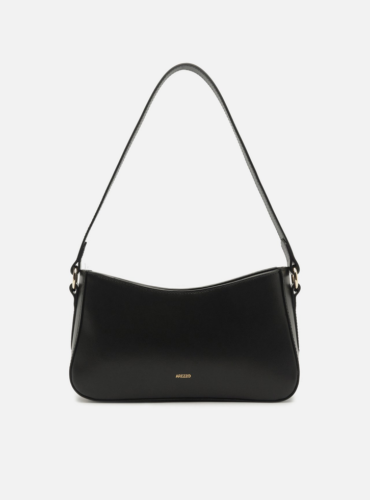 Bolsa Shoulder Preta Média Detalhe Metal | ZZ MALL