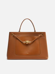Bolsa Tote Marrom Arezzo Couro Helena Grande Nó Metal