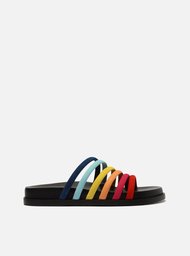 RASTEIRA PRETA AREZZO NOBUCK TIRAS COLORIDAS FEFE