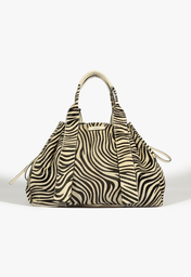 Bolsa Shopping Bege Schutz Maxi Couro Zebra
