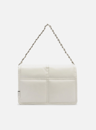 Bolsa Tiracolo Branca Arezzo Couro Puffy Média