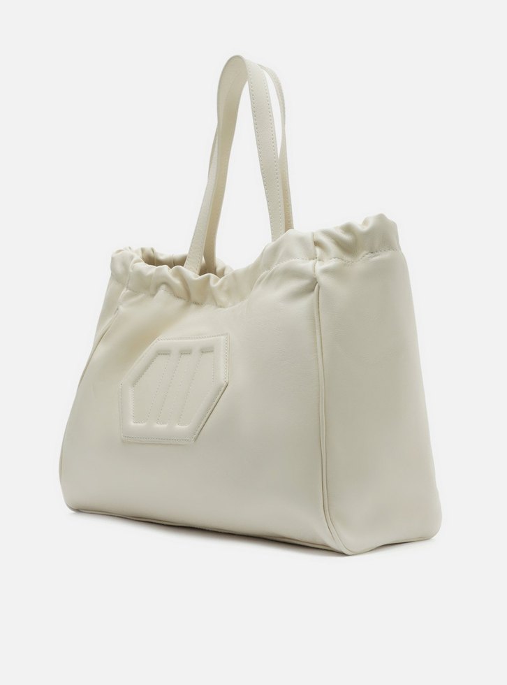 Bolsa Shopping Off-white Arezzo Couro Grande Monograma