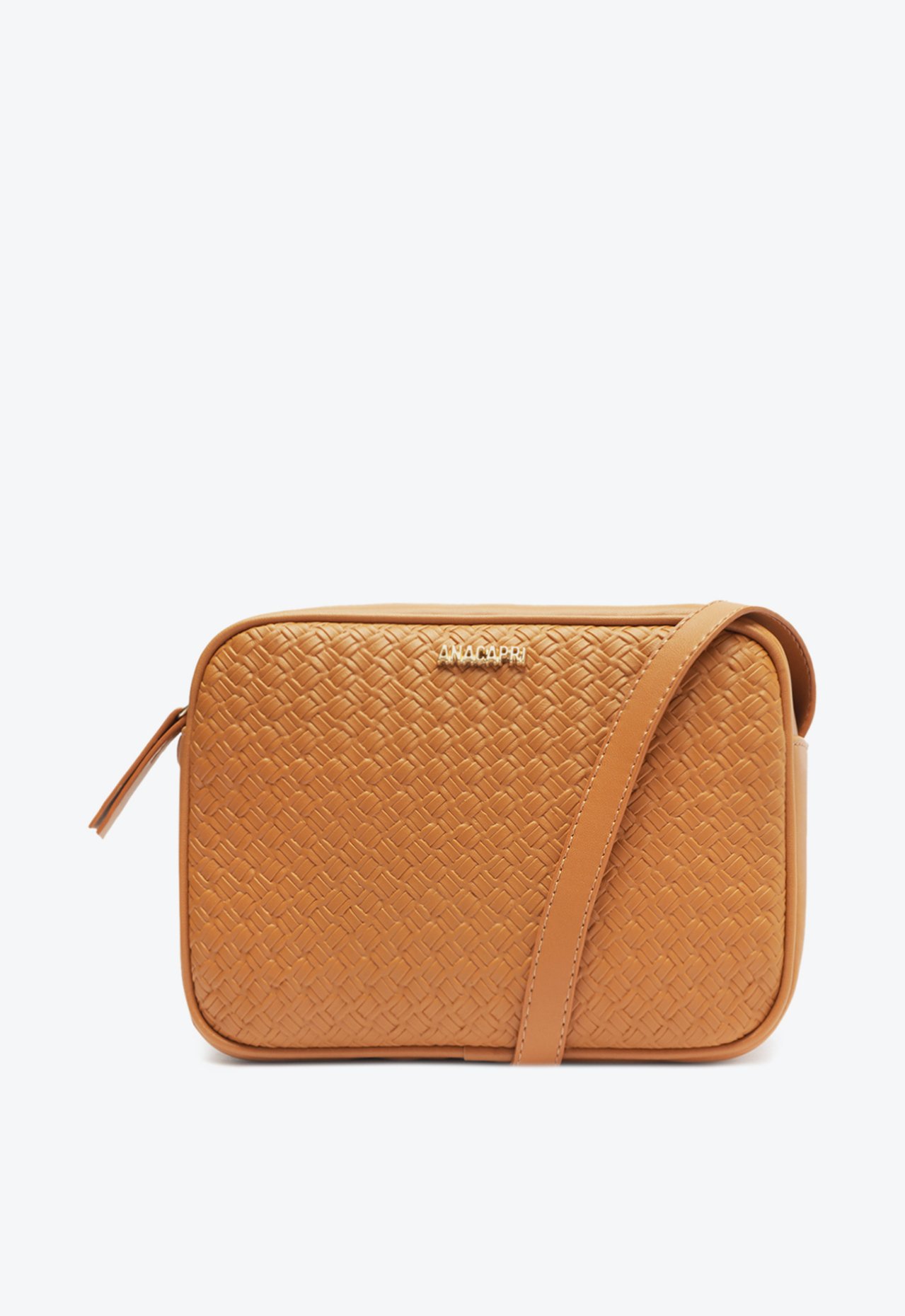 Crossbody Marrom Anacapri Canela Básica Média Crossbody Marrom Anacapri Canela Básica Média