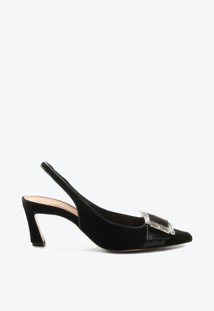 Slingback Ophelia Preto Veludo