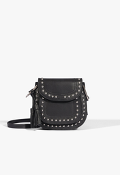 Bolsa Tiracolo Preta Schutz Couro Tachas