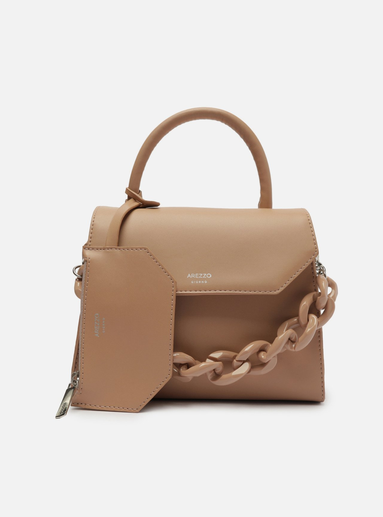 Bolsa Satchel Nude Arezzo Iara Média Giorno | ZZ MALL