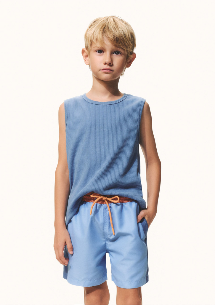 Bermuda Azul Claro Hering De Banho Infantil Menino Colorida