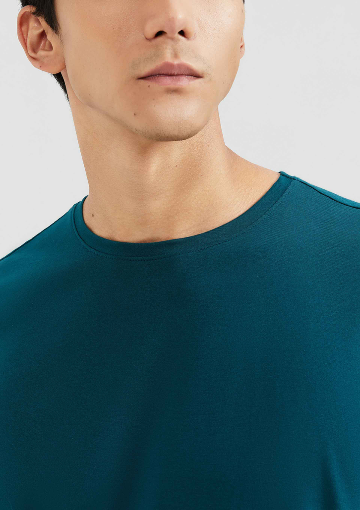 Camiseta Básica Verde Escura Hering Masculina Manga Curta Pima