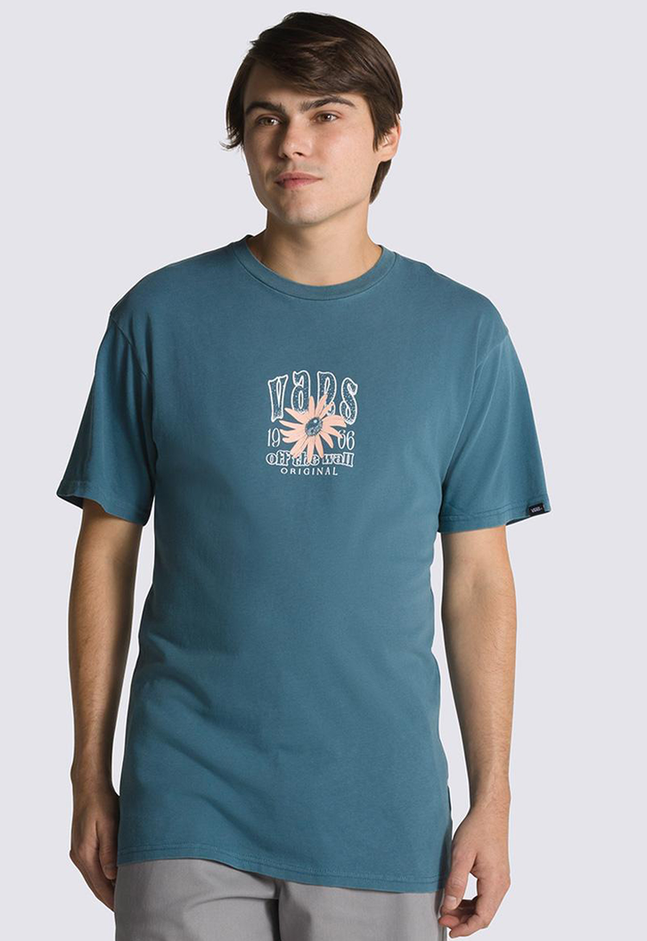Camiseta Vans Washed Floral Logo Vintage Ss Teal