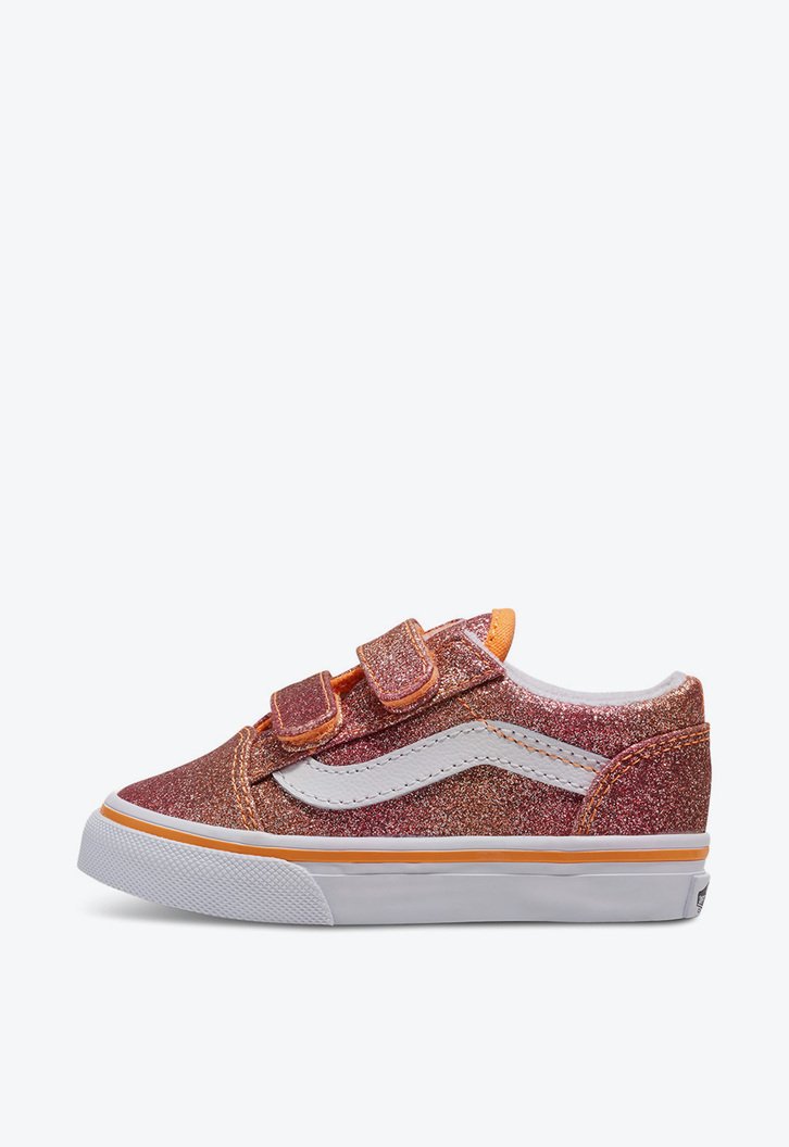 Tênis Old Skool V Infantil Sunrise Glitter Heart Tie Dye Multi White