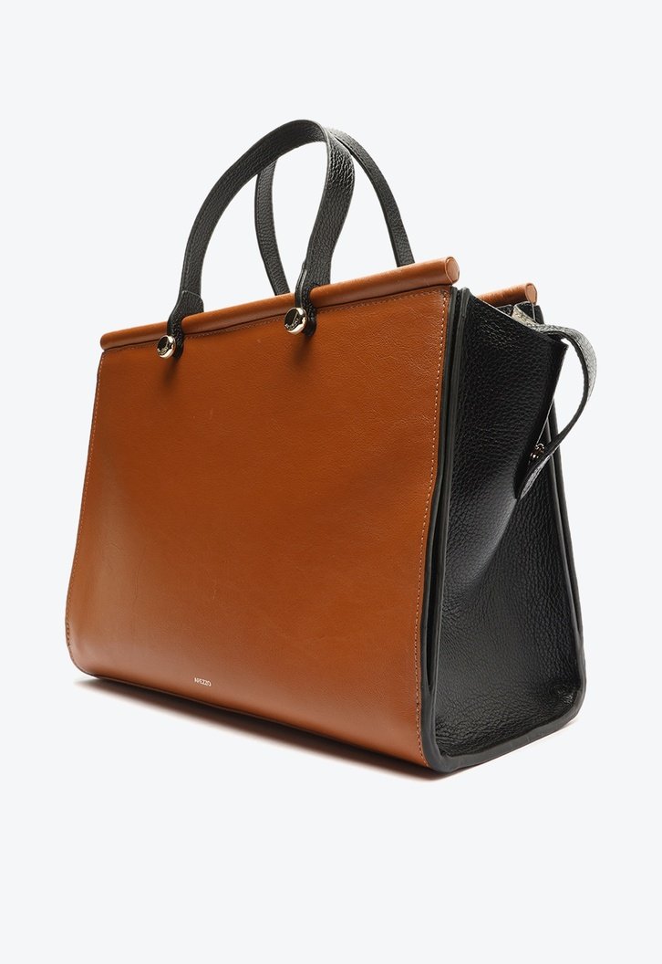 Bolsa Shopping Marrom Arezzo Couro Hailey Grande