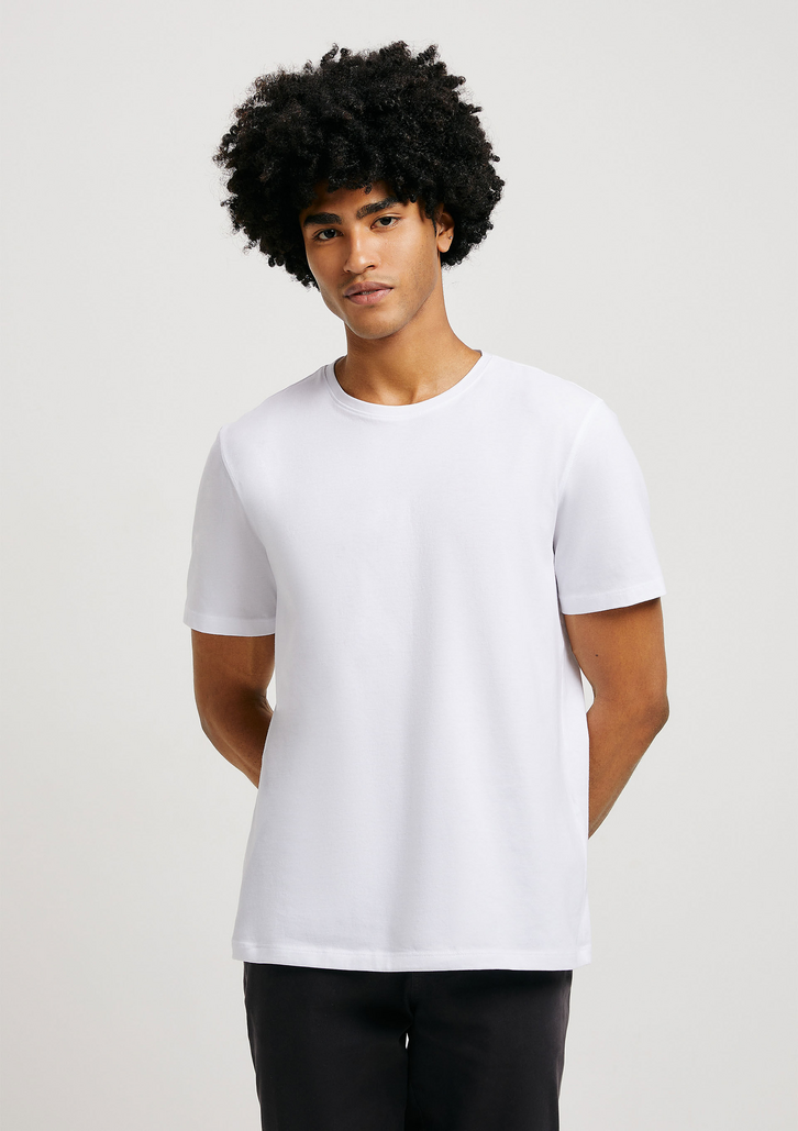 Camiseta Básica Branca Hering Masculina Manga Curta Pima