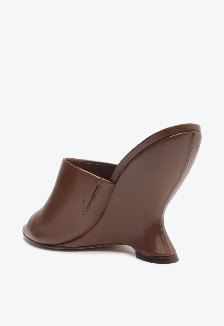 Sandália Mule Couro Marrom Escuro